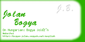 jolan bogya business card